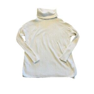 Chico's Zenergy Turtle Neck Sweater Women's Long Sleeve Slit Hem Size 1
